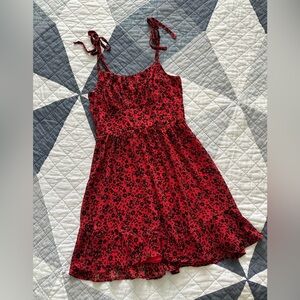 Lily Red and Black Floral Dress
